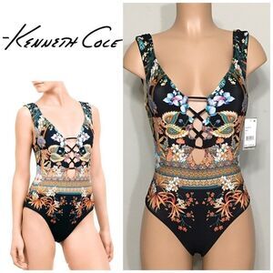 Kenneth Cole floral swimsuit. Small. Retails $129